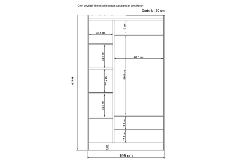 Inci Garderob 105x182 cm - Vit - Förvaring - Klädförvaring - Garderob & garderobssystem