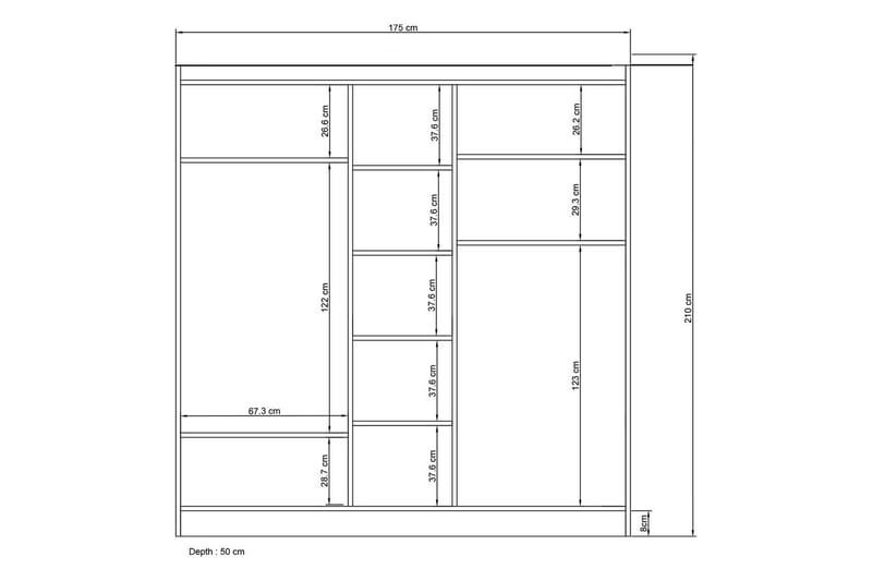 Inci Garderob 175x210 cm - Vit - Förvaring - Klädförvaring - Garderob & garderobssystem