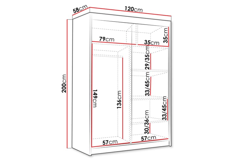 Lungos Garderob 120x200 cm - Beige - Förvaring - Klädförvaring - Garderob & garderobssystem