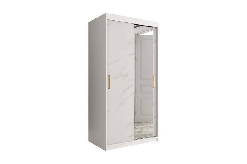 Marmuria Garderob med Spegel 100 cm Marmormönster - Vit/Guld - Garderob & garderobssystem - Barngarderob - Klädskåp & fristående garderob