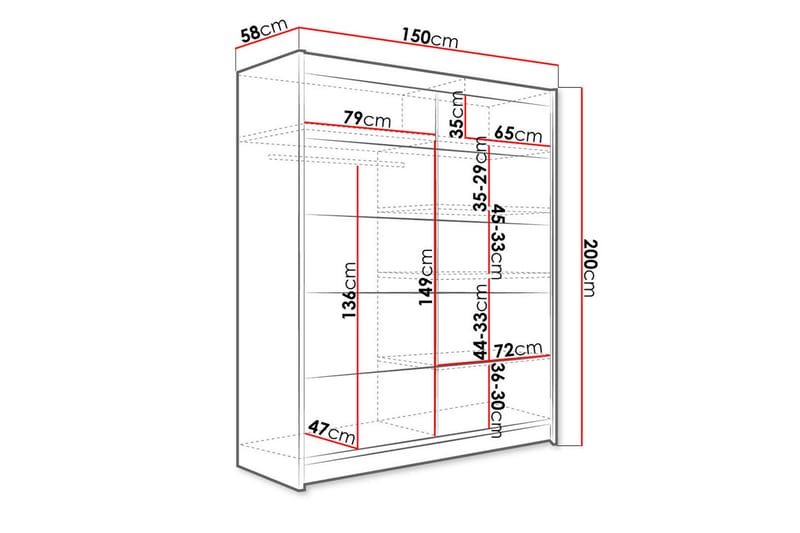 Pickering Garderob 150x200 cm - Beige - Förvaring - Klädförvaring - Garderob & garderobssystem