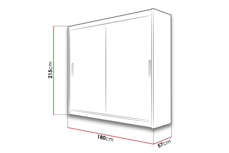 Prag Garderob 180x215 cm - Vit - Förvaring - Klädförvaring - Garderob & garderobssystem