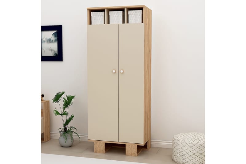 Sneker Garderob 75x173 cm - Brun/Beige - Förvaring - Klädförvaring - Garderob & garderobssystem