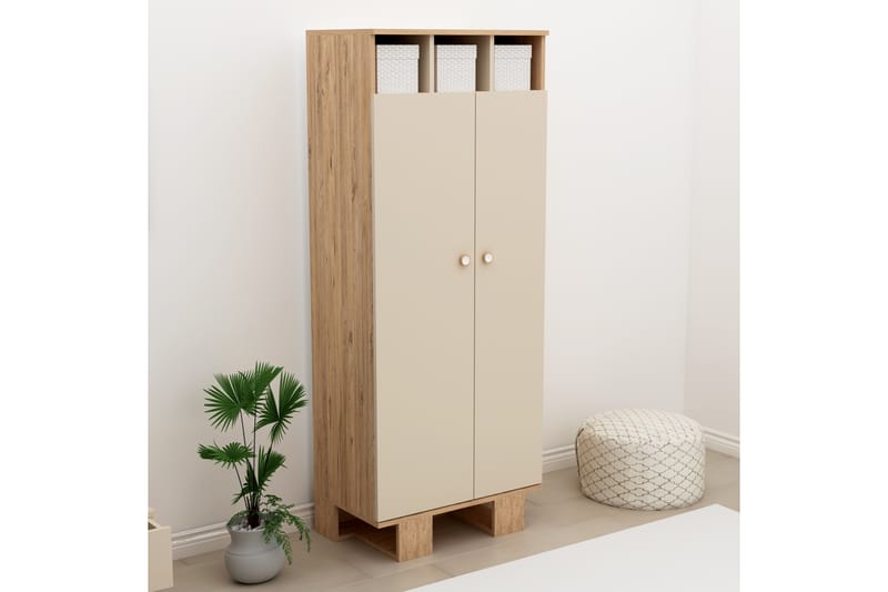 Sneker Garderob 75x173 cm - Brun/Beige - Förvaring - Klädförvaring - Garderob & garderobssystem