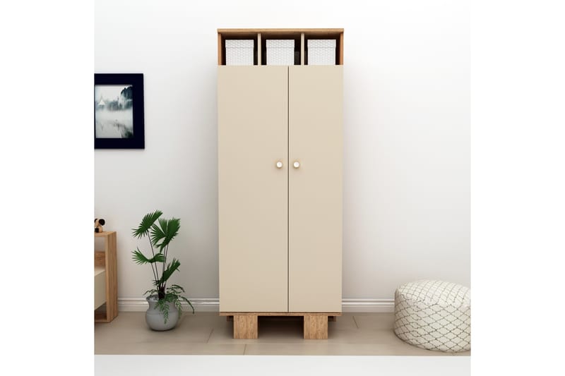 Sneker Garderob 75x173 cm - Brun/Beige - Förvaring - Klädförvaring - Garderob & garderobssystem