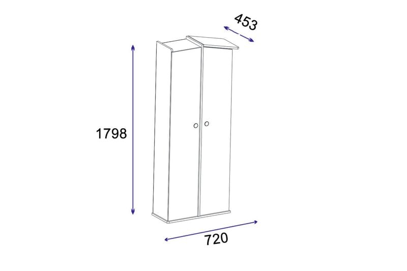 Valerin Garderob 72x179,8 cm - Brun/Antracit - Förvaring - Klädförvaring - Garderob & garderobssystem