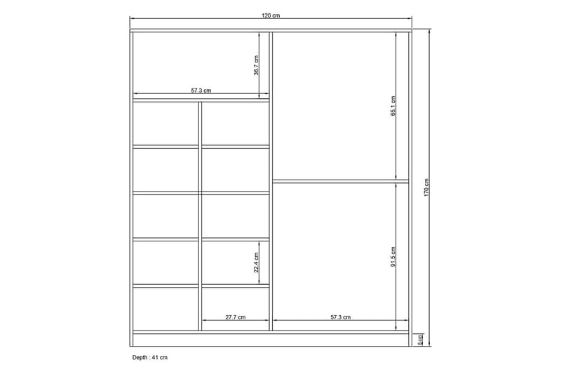 Viraa Garderob 120x170 cm - Vit - Förvaring - Klädförvaring - Garderob & garderobssystem