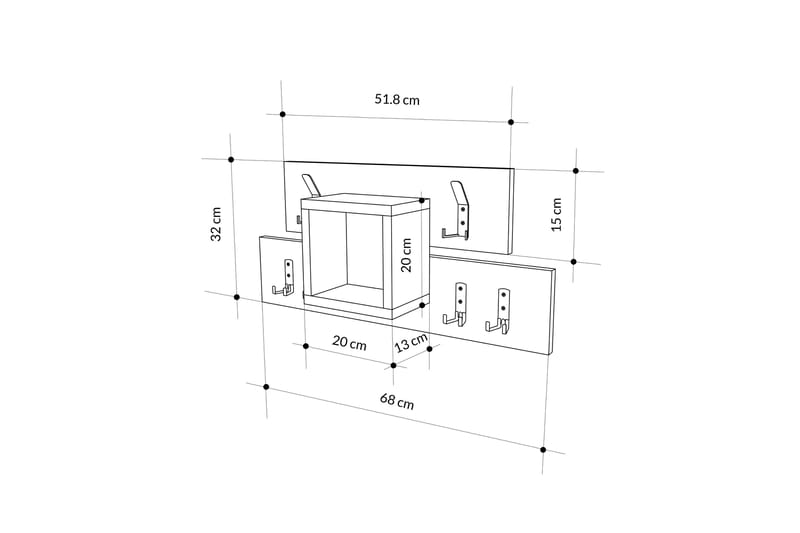 Lumina Klädhängare 68 cm - Antracit/Ek - Förvaring - Klädförvaring - Klädhängare