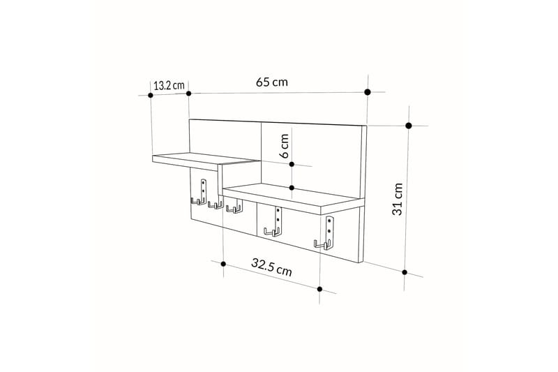 Nachusa Klädhängare 65 cm - Brun/Vit - Förvaring - Klädförvaring - Klädhängare