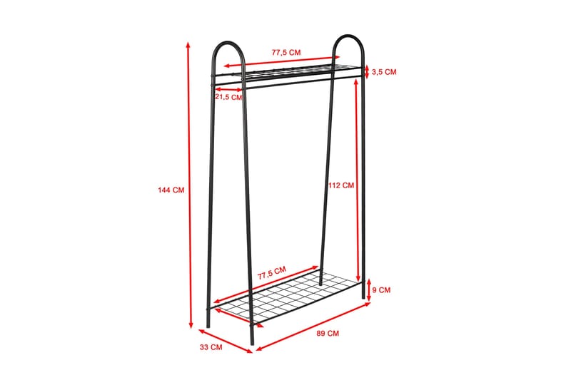 Nariyasu Klädhängare 145 cm - Svart - Förvaring - Klädförvaring - Klädhängare