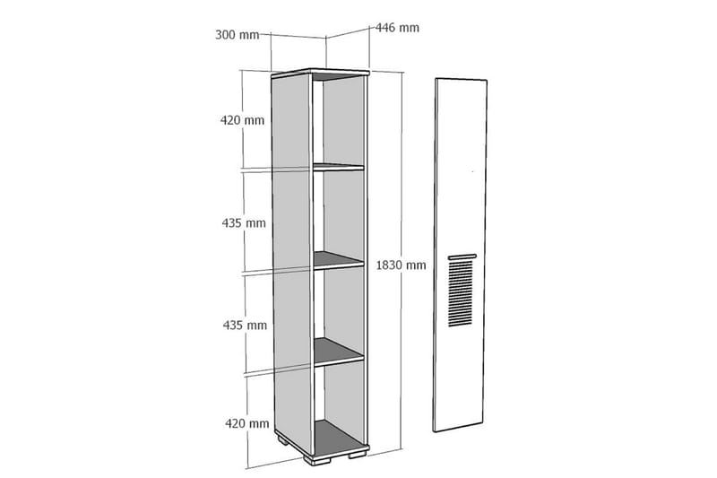 Asimo Highboard - Vit - Förvaring - Skåp - Förvaringsskåp