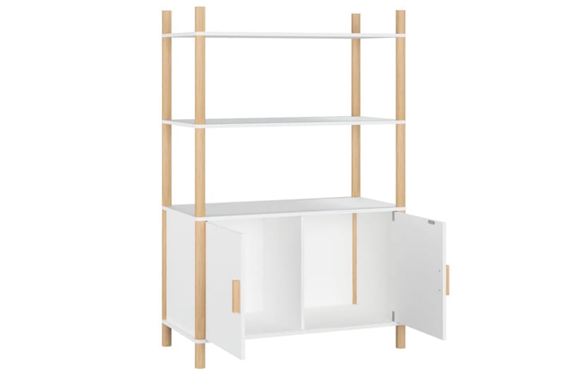 beBasic Högskåp vit 80x40x121 cm konstruerat trä - White - Förvaringsskåp