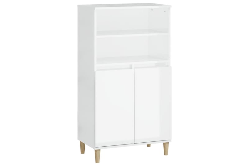 beBasic Högskåp vit högglans 60x36x110 cm konstruerat trä - White - Förvaringsskåp