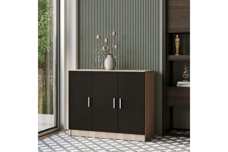 Barrock Highboard 38x89 cm - Natur/Svart - Förvaringsskåp