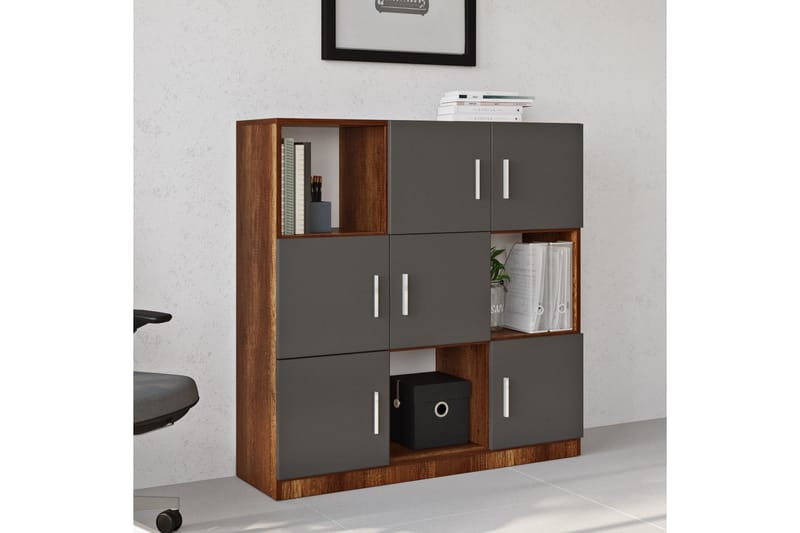 Celtigar Highboard 38x120 cm - Teak/Antracit - Förvaringsskåp