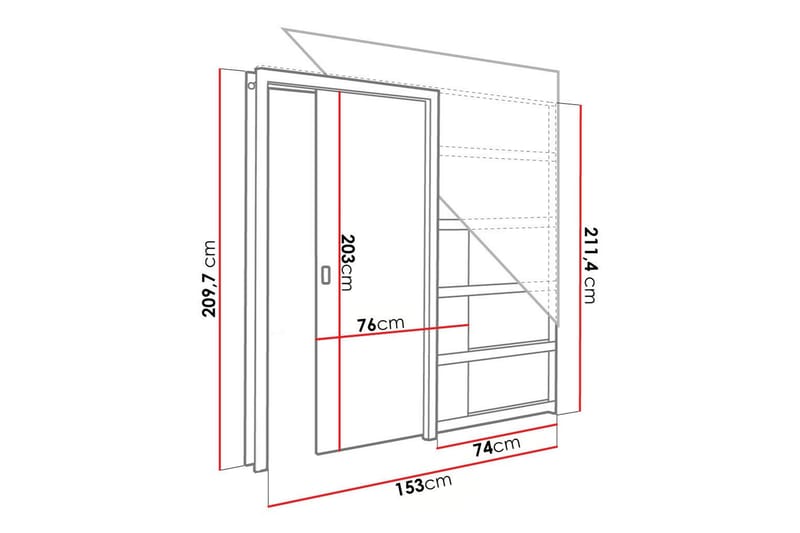 Clonmore Highboard - Grafitgrå - Förvaringsskåp