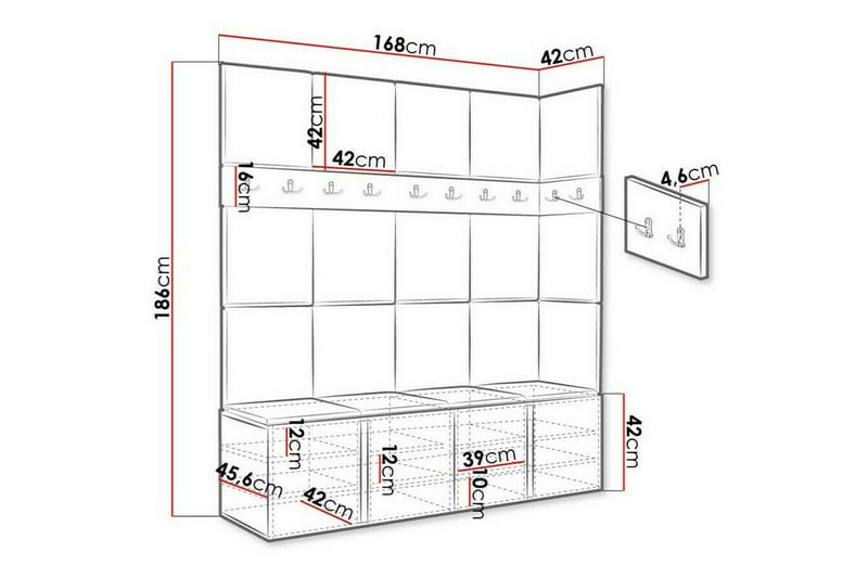 Dunvegan Highboard - Grafitgrå - Förvaringsskåp