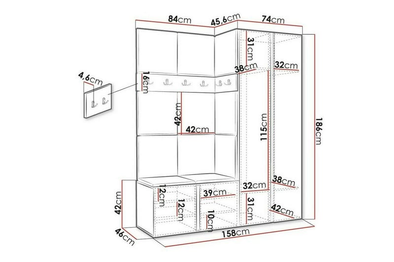 Dunvegan Highboard - Grafitgrå - Förvaring - Skåp - Förvaringsskåp