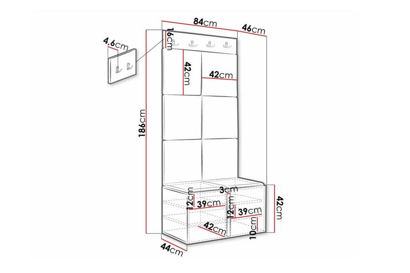 Dunvegan Highboard - Svart - Förvaringsskåp