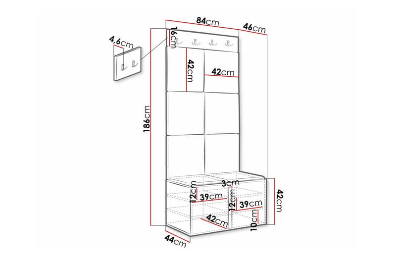 Dunvegan Highboard - Vit - Förvaringsskåp