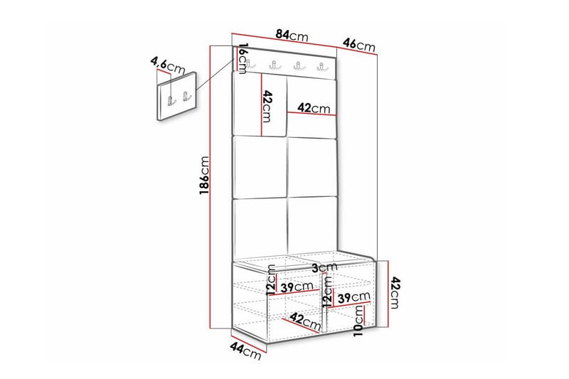 Dunvegan Highboard - Vit - Förvaringsskåp