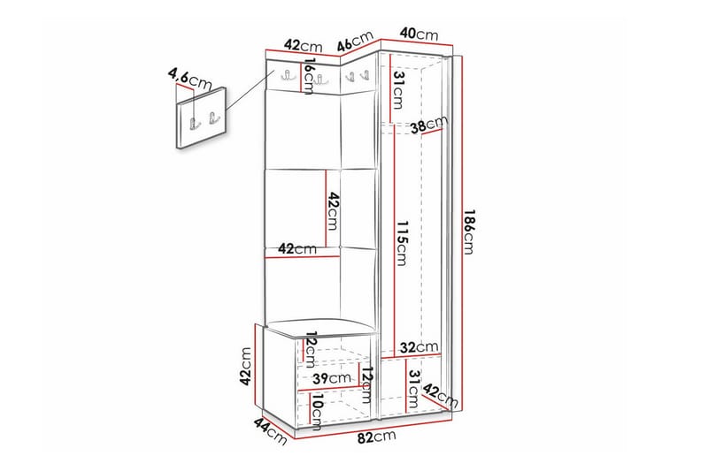 Dunvegan Highboard - Vit - Förvaringsskåp