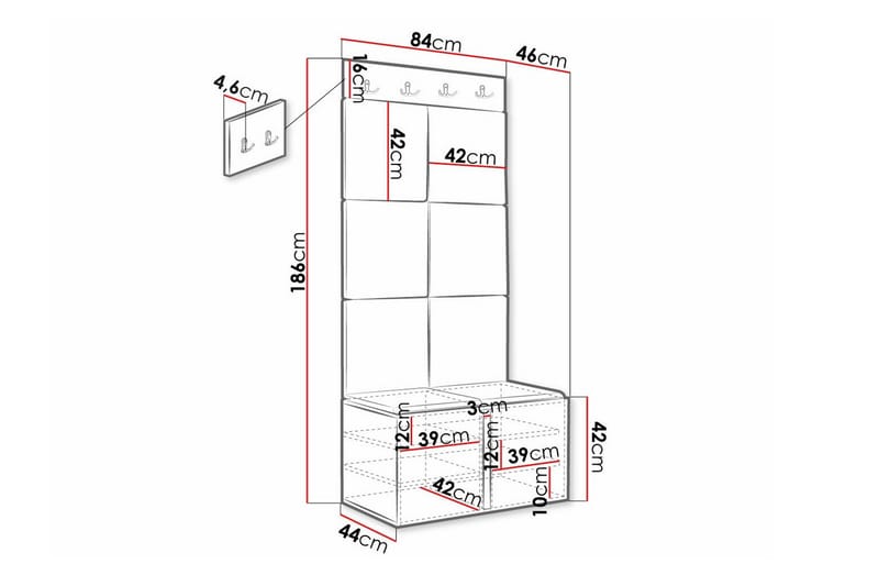 Dunvegan Highboard - Vit - Förvaringsskåp