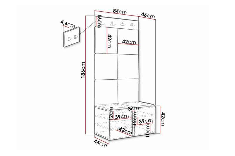 Dunvegan Highboard - Vit - Förvaringsskåp