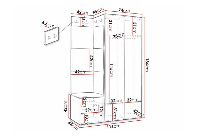 Dunvegan Highboard - Vit - Förvaringsskåp