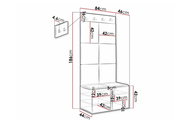 Dunvegan Highboard - Vit - Förvaringsskåp