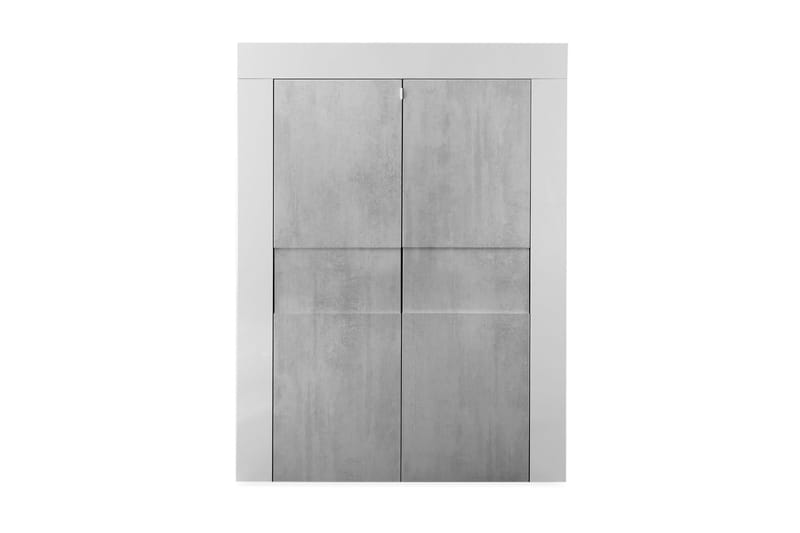 Easy Highboard 92 cm - Vit/Betong - Förvaringsskåp