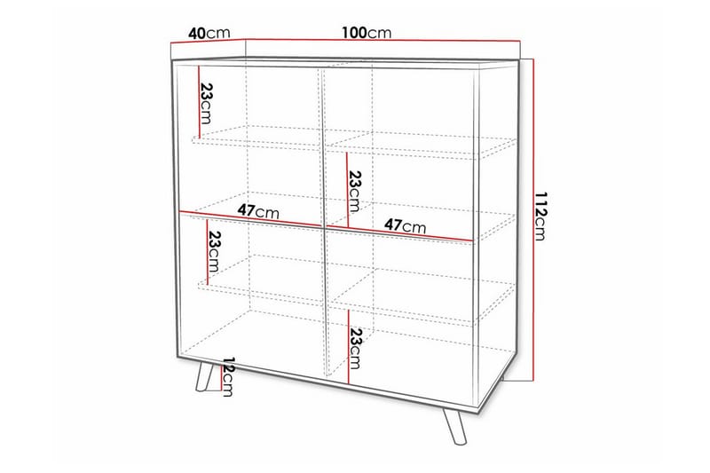 Glenndale Highboard - Svart - Förvaringsskåp