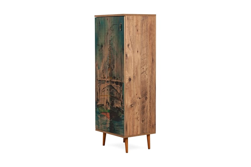 Highboard Båt 38x50 cm - Natur/Grön - Förvaringsskåp