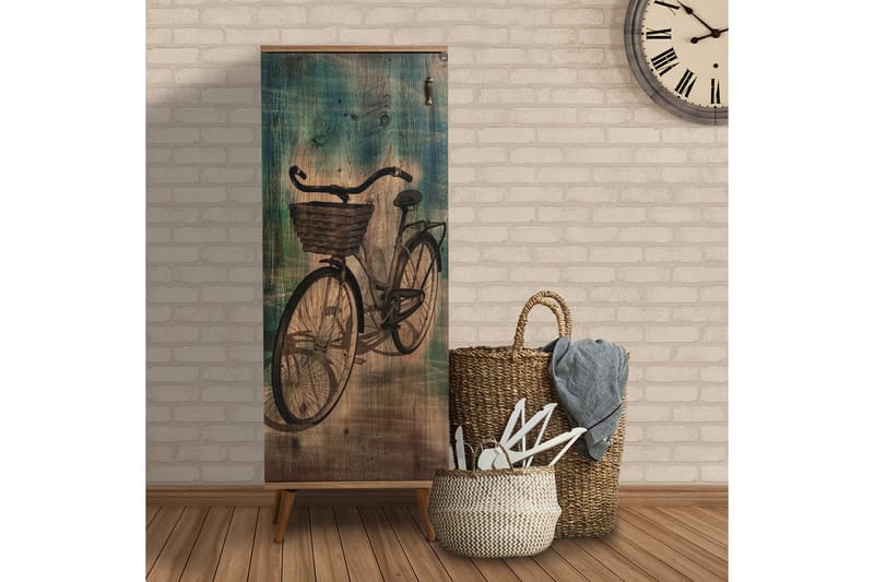 Highboard Cykel 38x50 cm - Natur/Grön/Svart - Förvaringsskåp