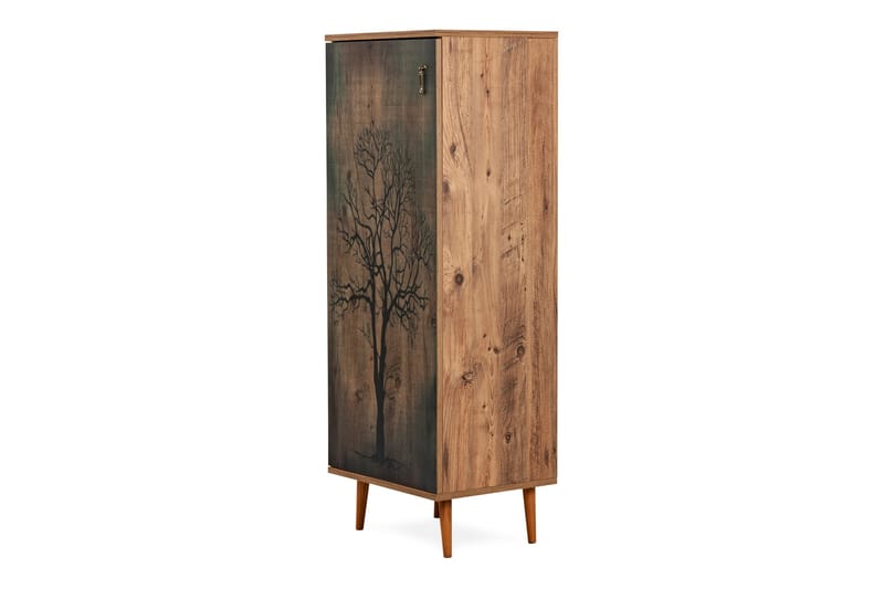 Highboard Träd 38x50 cm - Grön/Natur - Förvaringsskåp