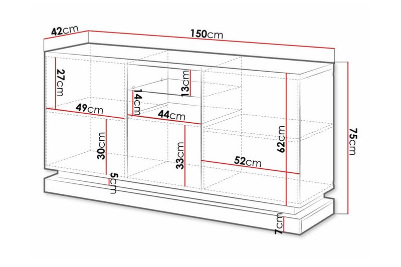 Juniskär Highboard - Svart - Förvaringsskåp