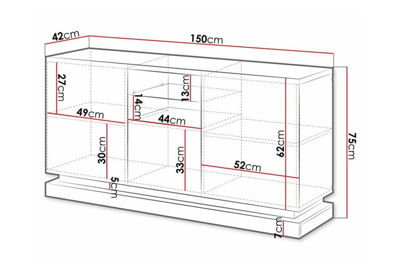 Juniskär Highboard - Svart - Förvaringsskåp