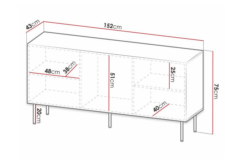 Juniskär Highboard - Svart - Förvaringsskåp