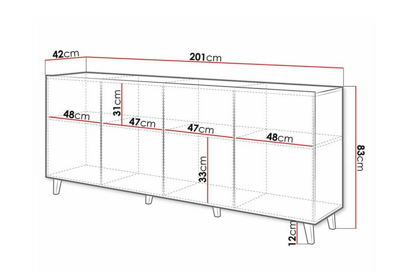 Juniskär Highboard - Svart - Förvaringsskåp