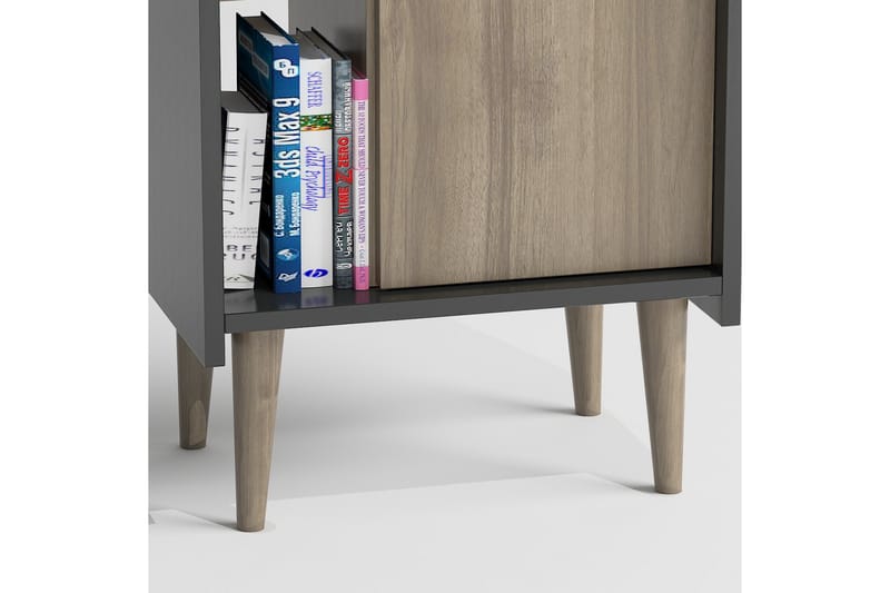 Keachi Highboard 50x30 cm - Mörkbrun/Antracit - Förvaringsskåp