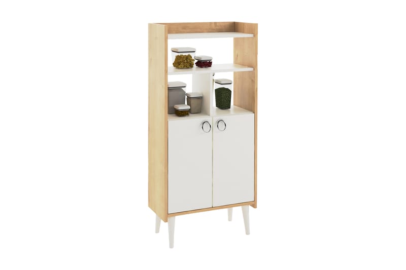 Keachi Highboard 60x30 cm - Natur/Vit - Förvaringsskåp