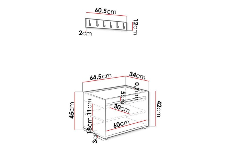 Kenmare Highboard - Vit - Förvaringsskåp