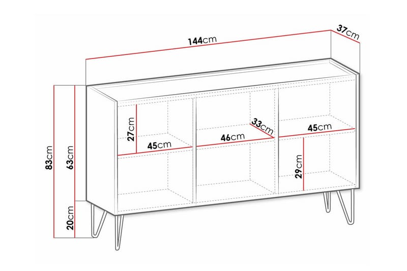 Klinkerville Highboard - Vit - Förvaringsskåp