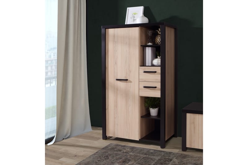 Konitsa Highboard 53x91 cm - Brun/Svart - Förvaring - Skåp - Förvaringsskåp