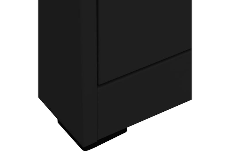 Dokumentskåp svart 46x62x133 cm stål - Svart - Dokumentskåp - Kontorsmöbler