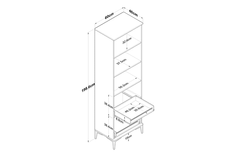 Manorma Highboard - Vit - Förvaringsskåp