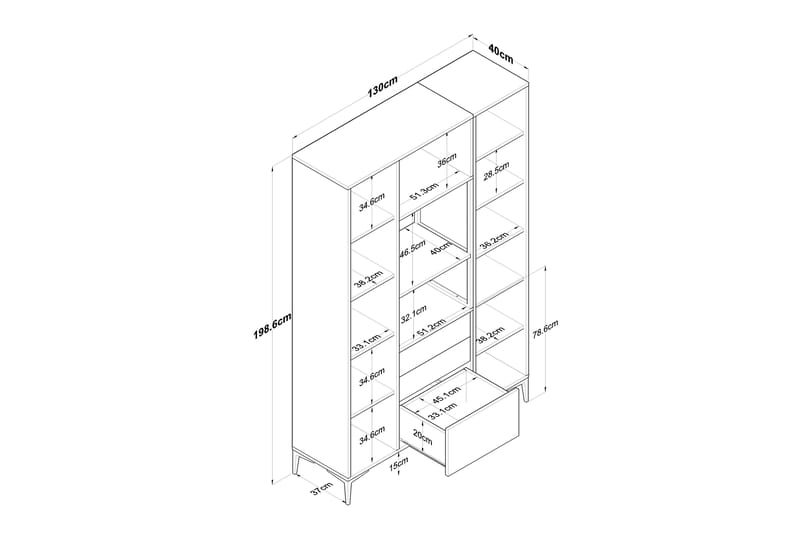 Manorma Highboard - Vit - Förvaringsskåp