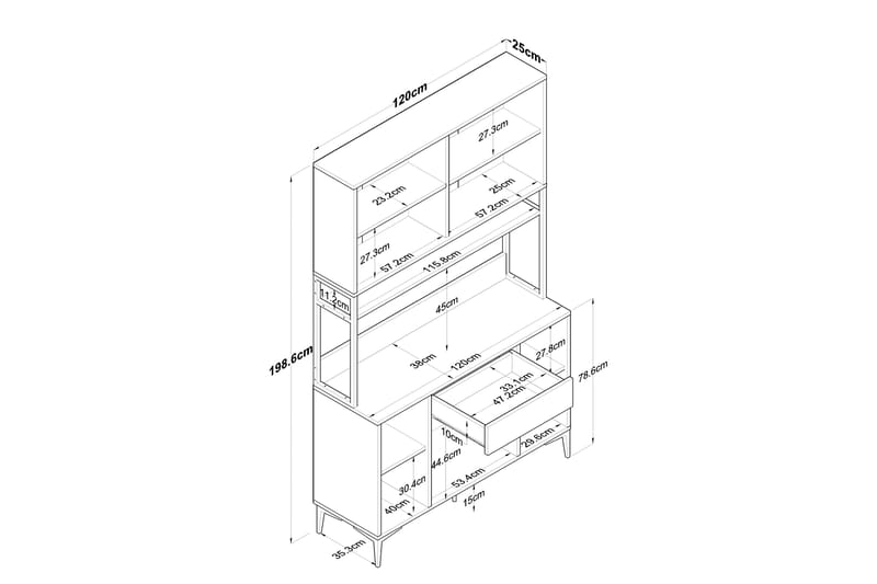 Manorma Highboard - Vit - Förvaringsskåp