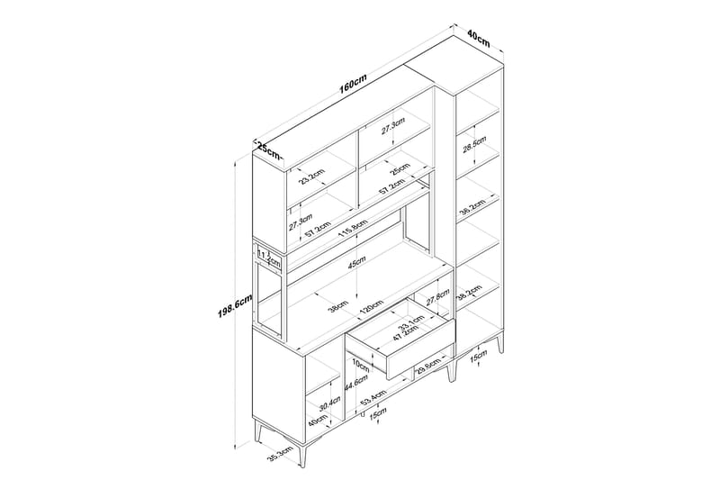 Manorma Highboard - Vit - Förvaringsskåp