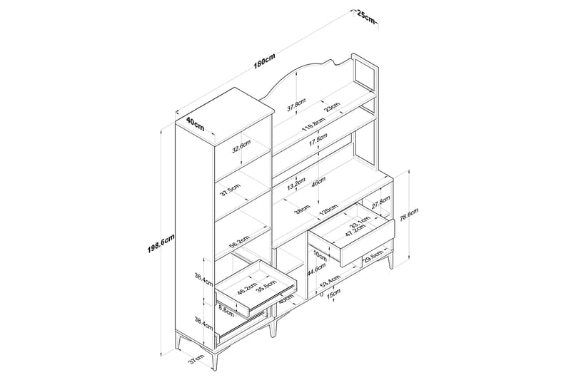 Manorma Highboard - Vit - Förvaringsskåp